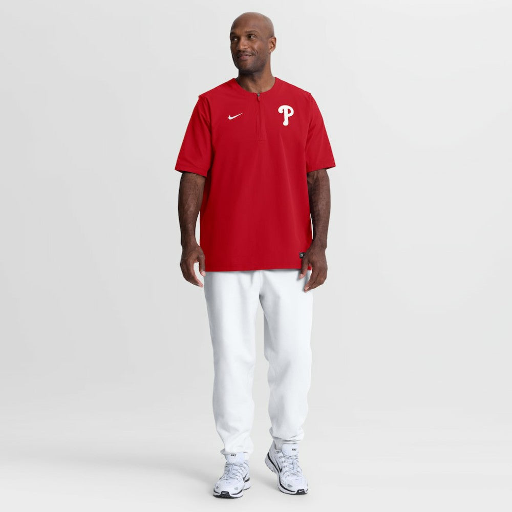 Philadelphia Phillies Nike Authentic Collection Dri-FIT Quarter-Zip Windshirt - Red