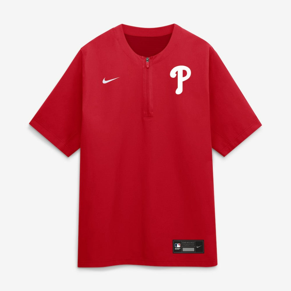 Philadelphia Phillies Nike Authentic Collection Dri-FIT Quarter-Zip Windshirt - Red