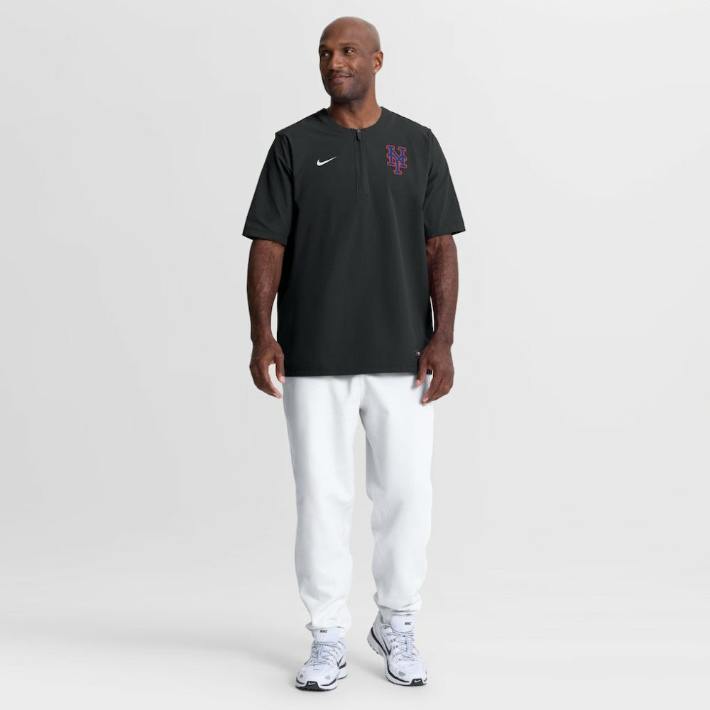 New York Mets Nike Authentic Collection Dri-FIT Quarter-Zip Windshirt - Black