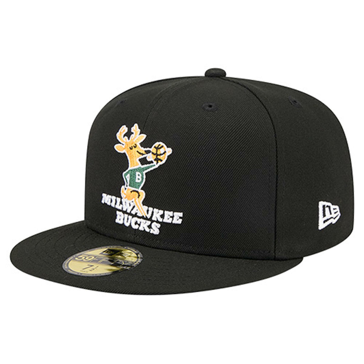 Milwaukee Bucks Core Logo 59FIFTY Fitted Hat Black