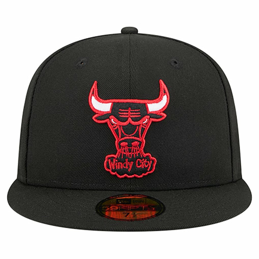 Chicago Bulls Core Logo 59FIFTY Fitted Hat Black