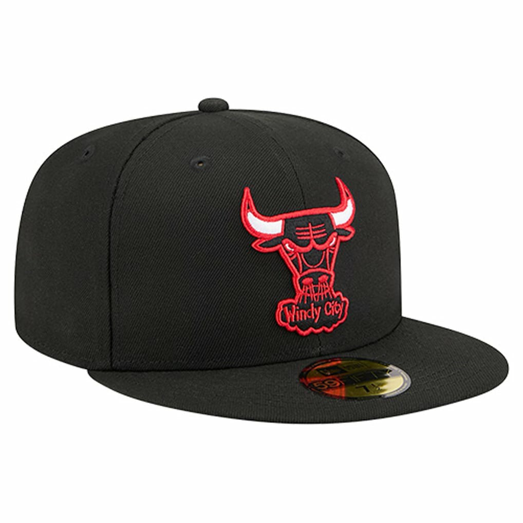 Chicago Bulls Core Logo 59FIFTY Fitted Hat Black