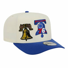 Philadelphia 76ers Illustrated Mascot 2-Toned Pre-Curved A-Frame 9FIFTY Adjustable Hat Cream