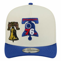 Philadelphia 76ers Illustrated Mascot 2-Toned Pre-Curved A-Frame 9FIFTY Adjustable Hat Cream