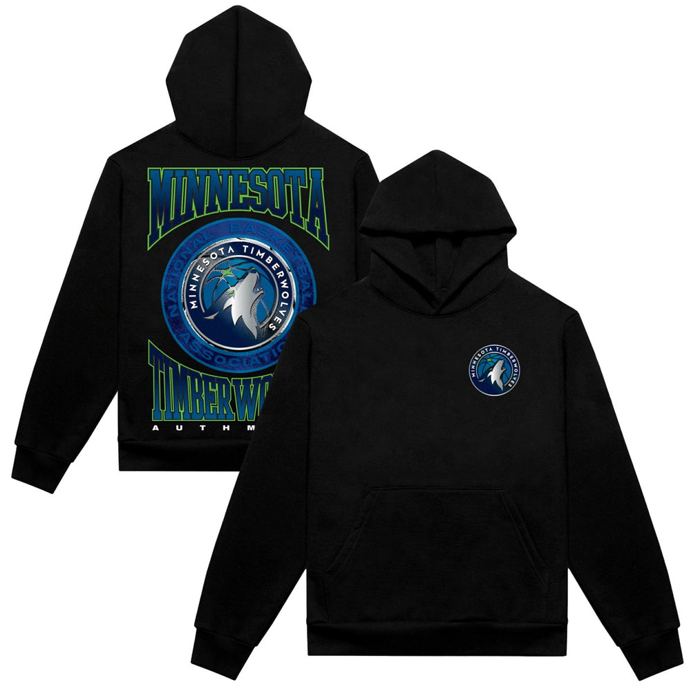 Minnesota Timberwolves Authmade Vintage Metal Premium Heavyweight Pullover Hoodie Black