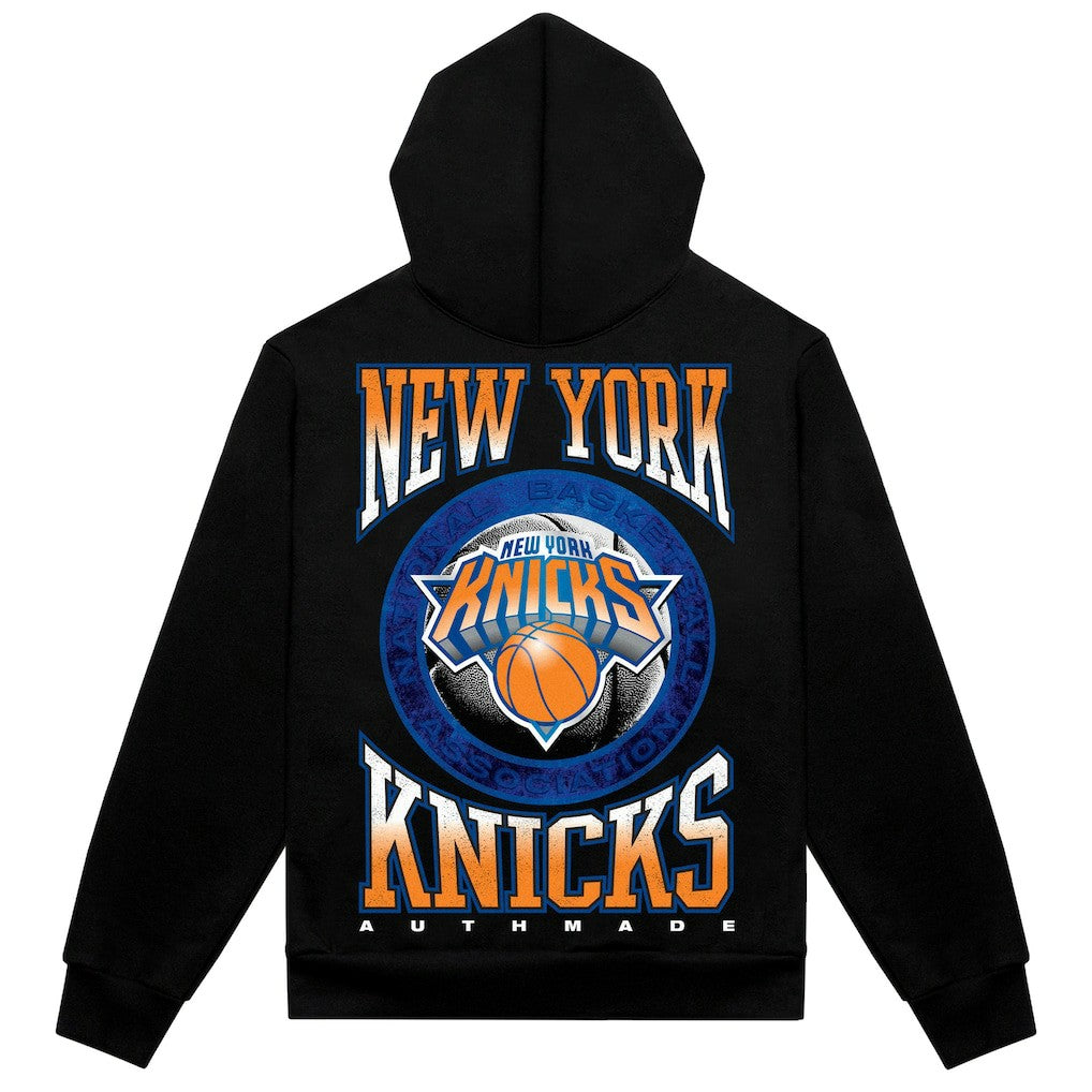 New York Knicks Authmade Vintage Metal Premium Heavyweight Pullover Hoodie Black