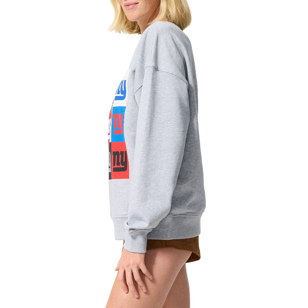 New York Giants Terez Women's Technicolor Oversized Sweatshirt Gray
