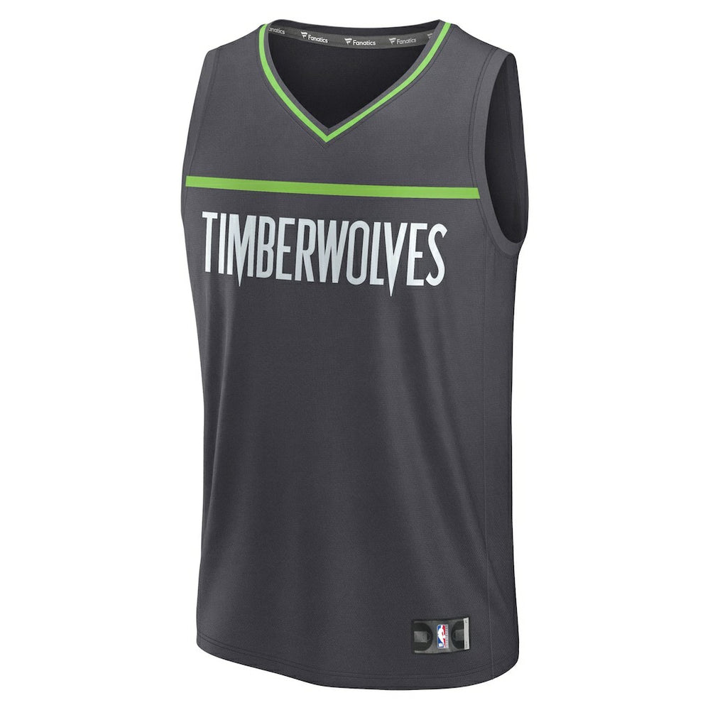 Minnesota Timberwolves Fastbreak Custom Jersey Statement Edition Anthracite
