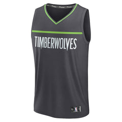 Minnesota Timberwolves Fastbreak Custom Jersey Statement Edition Anthracite