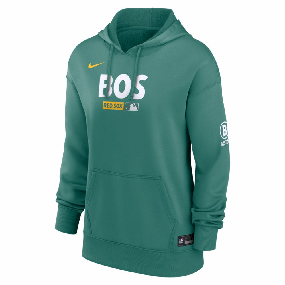 Boston Red Sox Nike Women's Authentic Collection City Connect Therma Hoodie - Green Hoodies