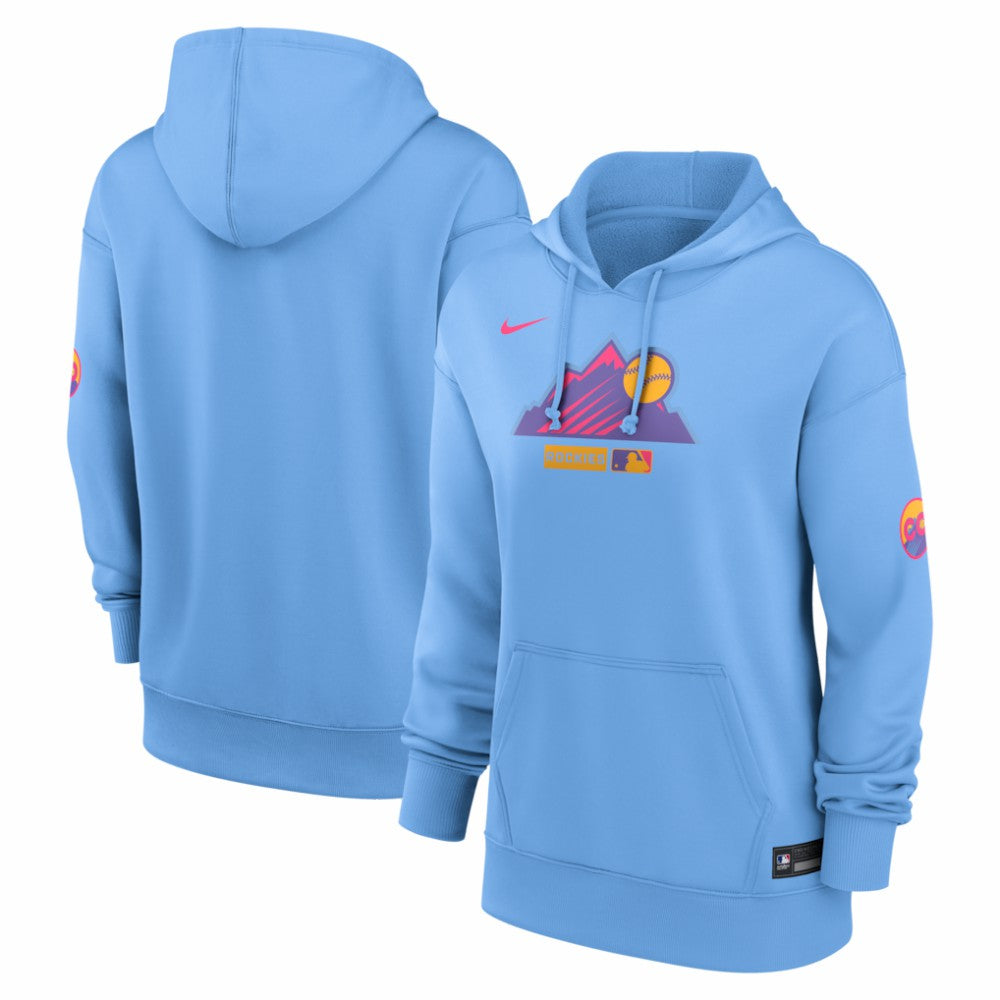 Colorado Rockies Nike Women's Authentic Collection City Connect Therma Hoodie - Light Blue Hoodies