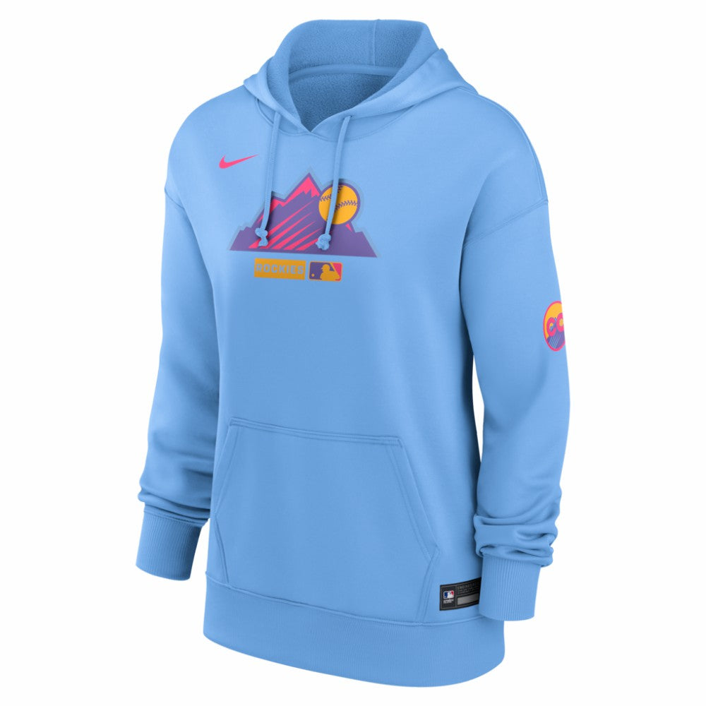 Colorado Rockies Nike Women's Authentic Collection City Connect Therma Hoodie - Light Blue Hoodies