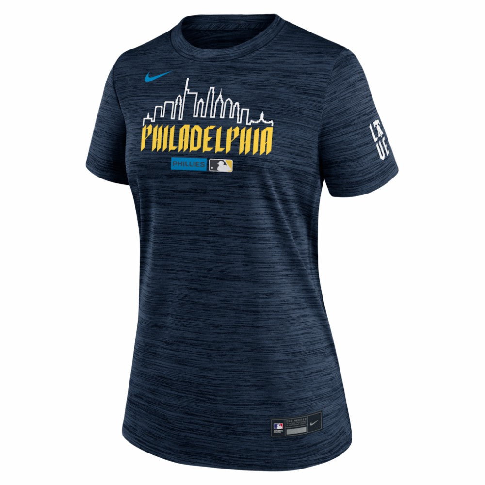 Philadelphia Phillies Nike Women's Authentic Collection City Connect Velocity Dri-FIT T-Shirt - Navy T-shirts