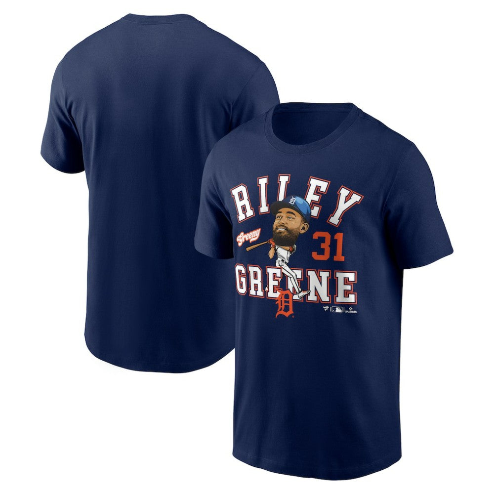 Riley Greene Detroit Tigers Fanatics Hometown Caricature T-Shirt - Navy T-shirts