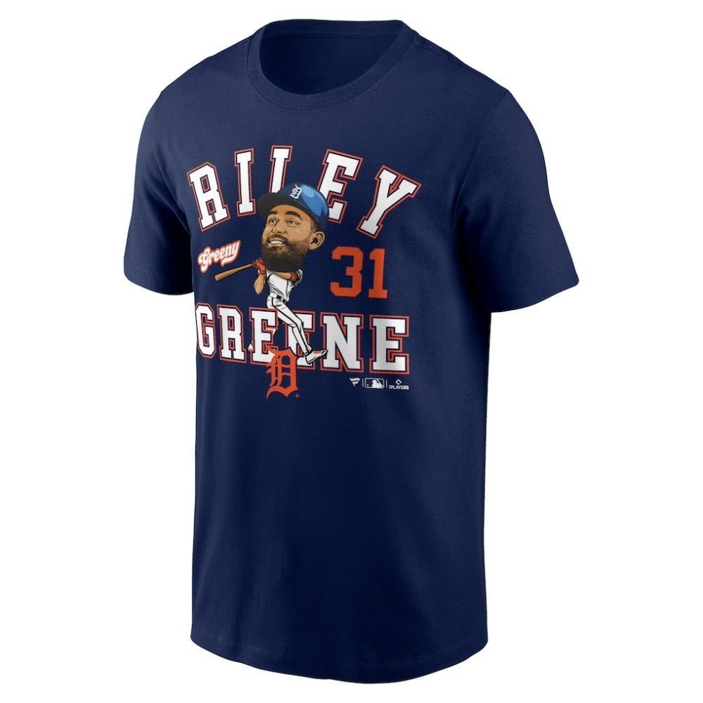 Riley Greene Detroit Tigers Fanatics Hometown Caricature T-Shirt - Navy T-shirts