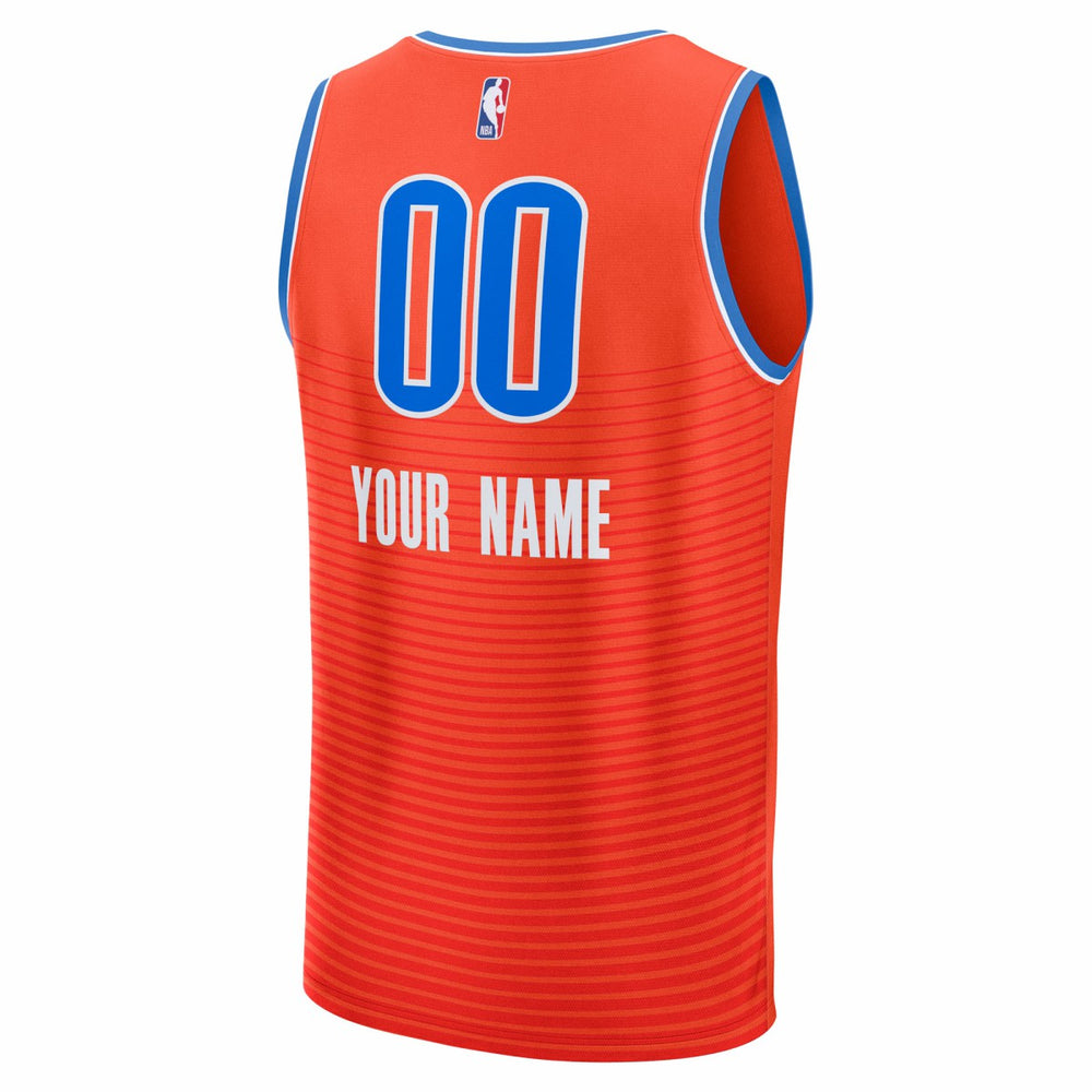 Oklahoma City Thunder Fast Break Custom Jersey Statement Edition Orange