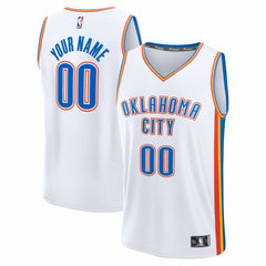 Oklahoma City Thunder Fast Break Custom Jersey Association Edition White