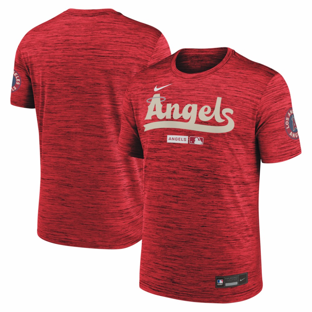 Los Angeles Angels Nike Authentic Collection City Connect Velocity Dri-FIT T-Shirt - Red T-shirts