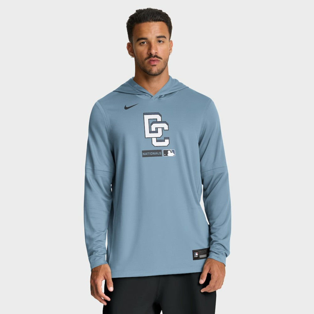 Washington Nationals Nike City Connect Dri-FIT Long Sleeve Hooded T-Shirt - Blue T-shirts