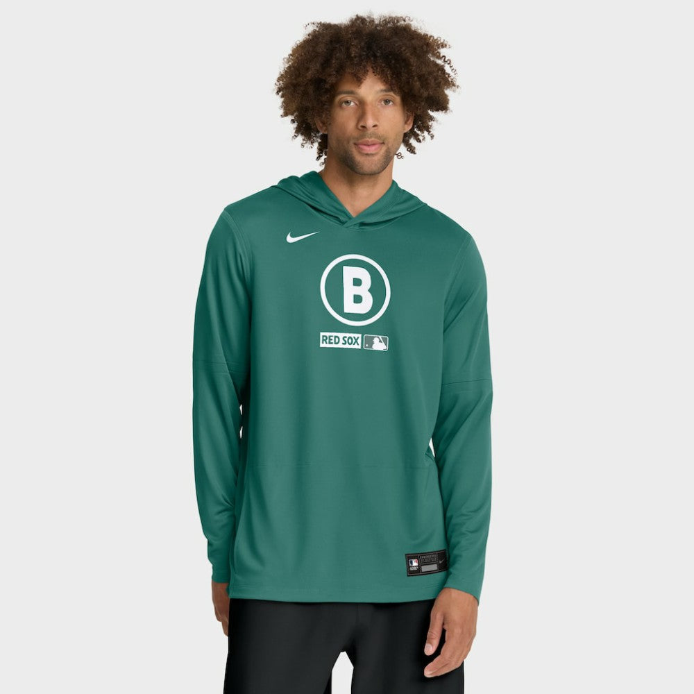 Boston Red Sox Nike City Connect Dri-FIT Long Sleeve Hooded T-Shirt - Green T-shirts