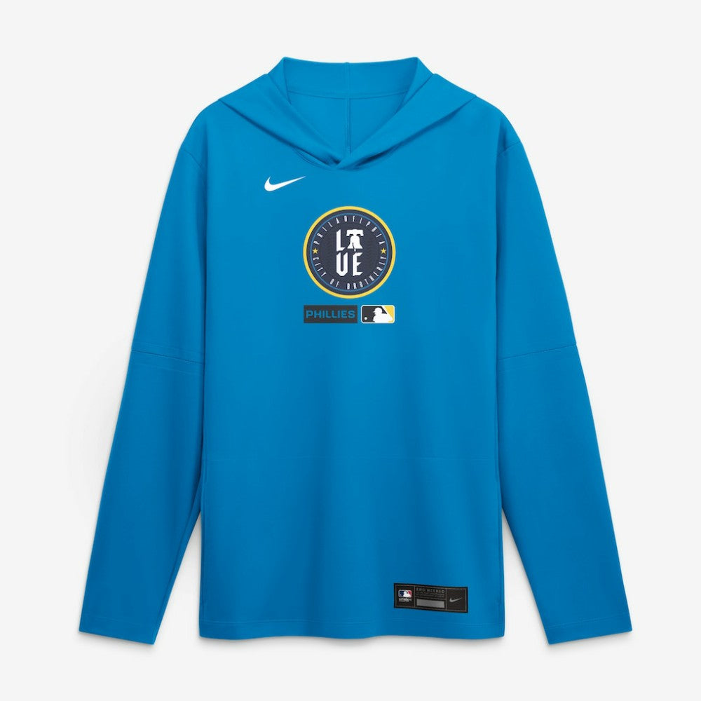 Philadelphia Phillies Nike City Connect Dri-FIT Long Sleeve Hooded T-Shirt - Blue T-shirts
