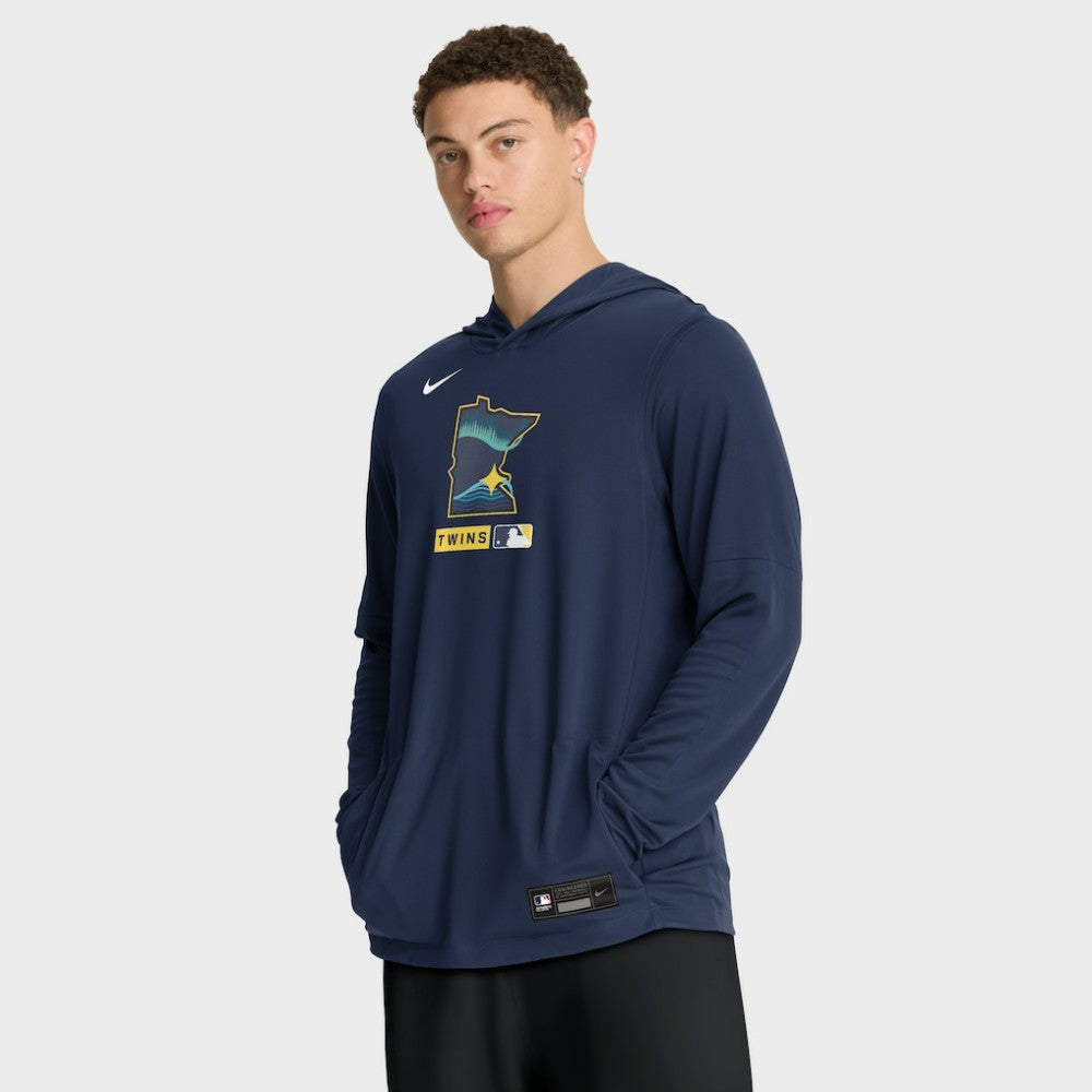 Minnesota Twins Nike City Connect Dri-FIT Long Sleeve Hooded T-Shirt - Navy T-shirts