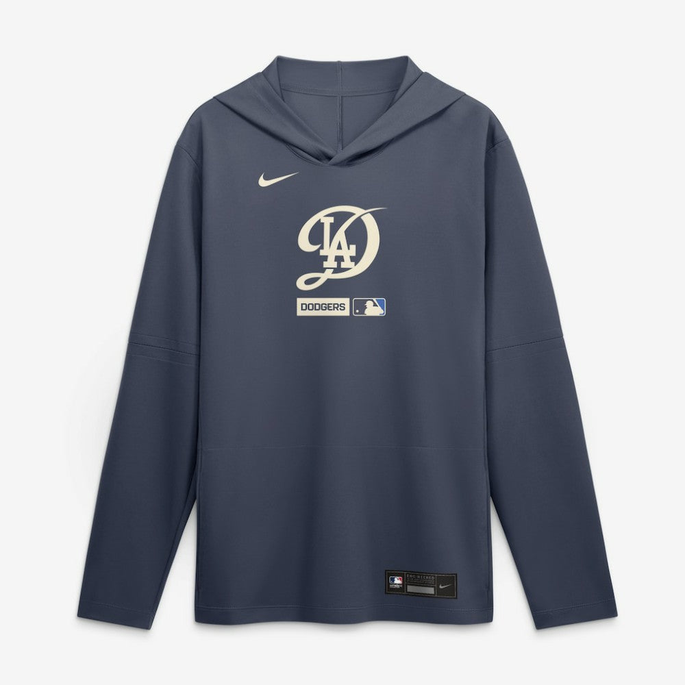 Los Angeles Dodgers Nike City Connect Dri-FIT Long Sleeve Hooded T-Shirt - Navy T-shirts