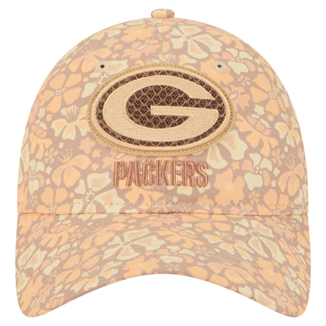 Green Bay Packers New Era Women's Floral 9TWENTY Adjustable Hat Tan