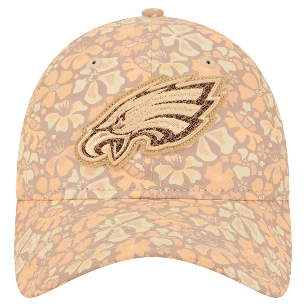 Philadelphia Eagles New Era Women's Floral 9TWENTY Adjustable Hat Tan