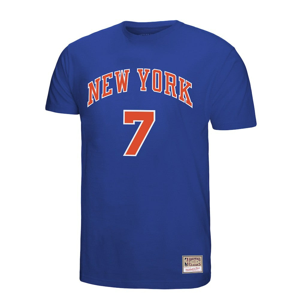 Carmelo Anthony New York Knicks Hardwood Classics Retro Name & Number T-Shirt Royal