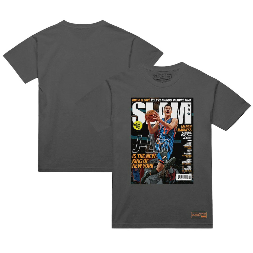 Jeremy Lin New York Knicks NBA Slam Cover T-Shirt Gray