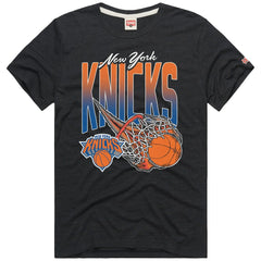 New York Knicks Homage On Fire Tri-Blend T-Shirt Charcoal