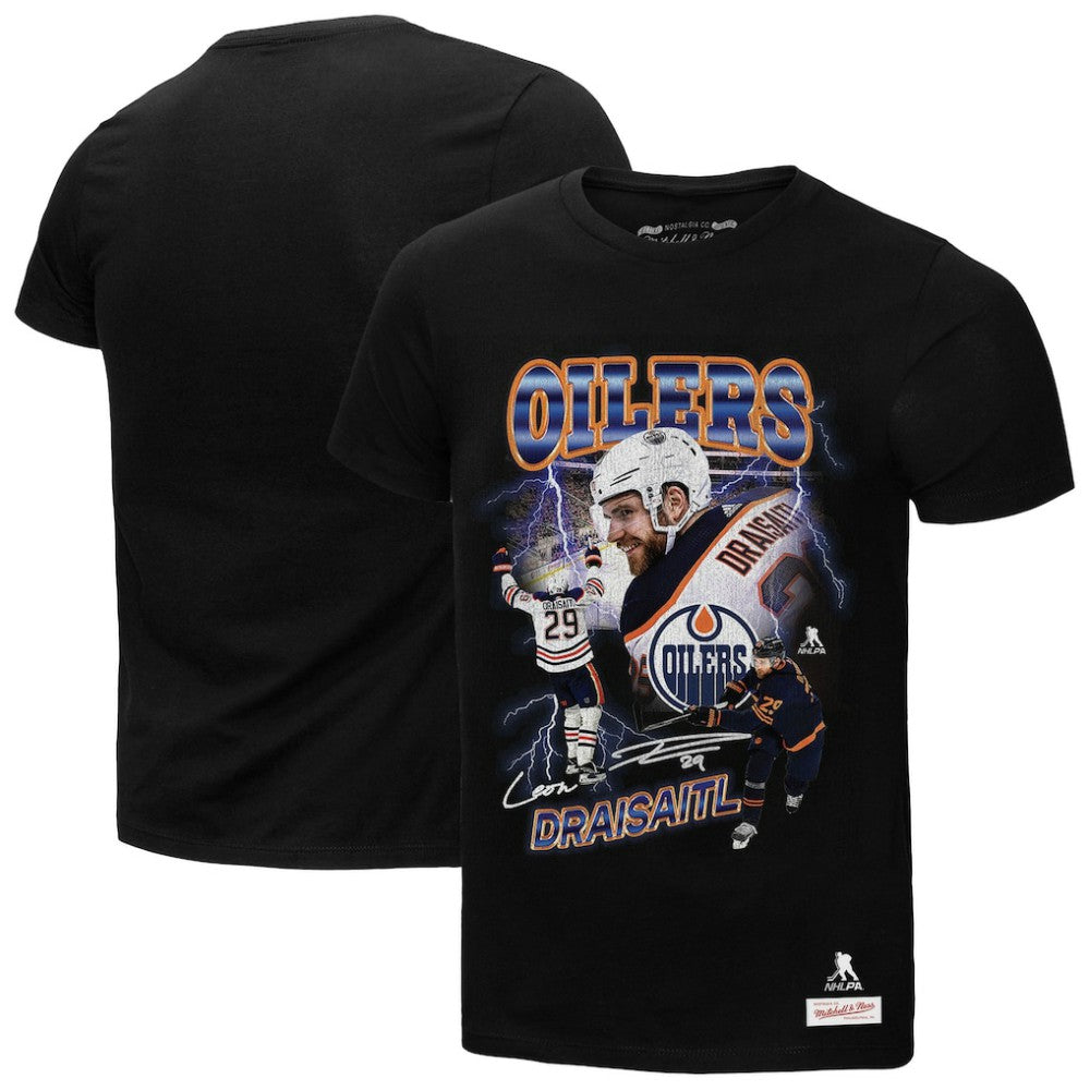 NHL Leon Draisaitl Edmonton Oilers Mitchell & Ness 2.0 Player Graphic T-Shirt - Black