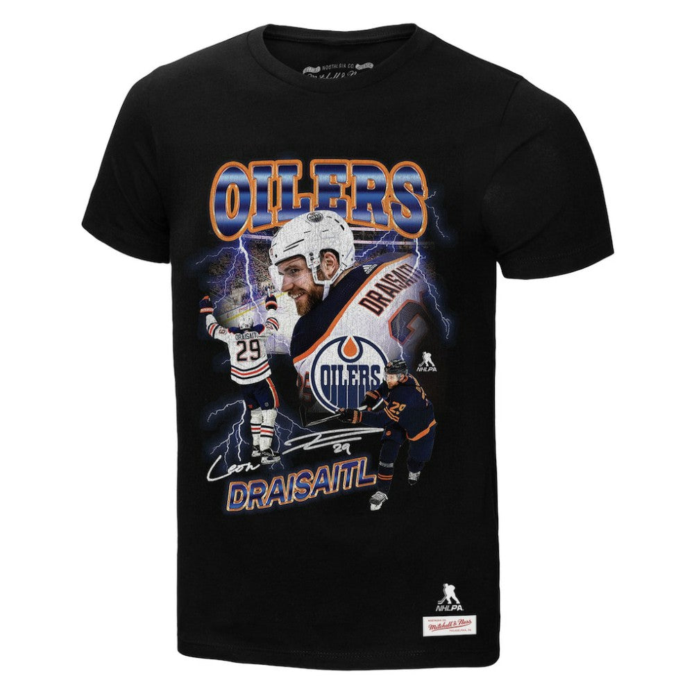 NHL Leon Draisaitl Edmonton Oilers Mitchell & Ness 2.0 Player Graphic T-Shirt - Black