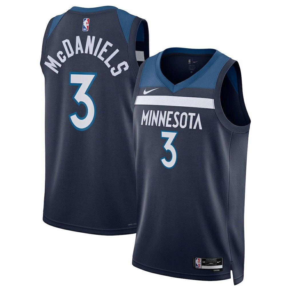 Jaden McDaniels Minnesota Timberwolves Unisex Swingman Jersey Icon Edition Navy