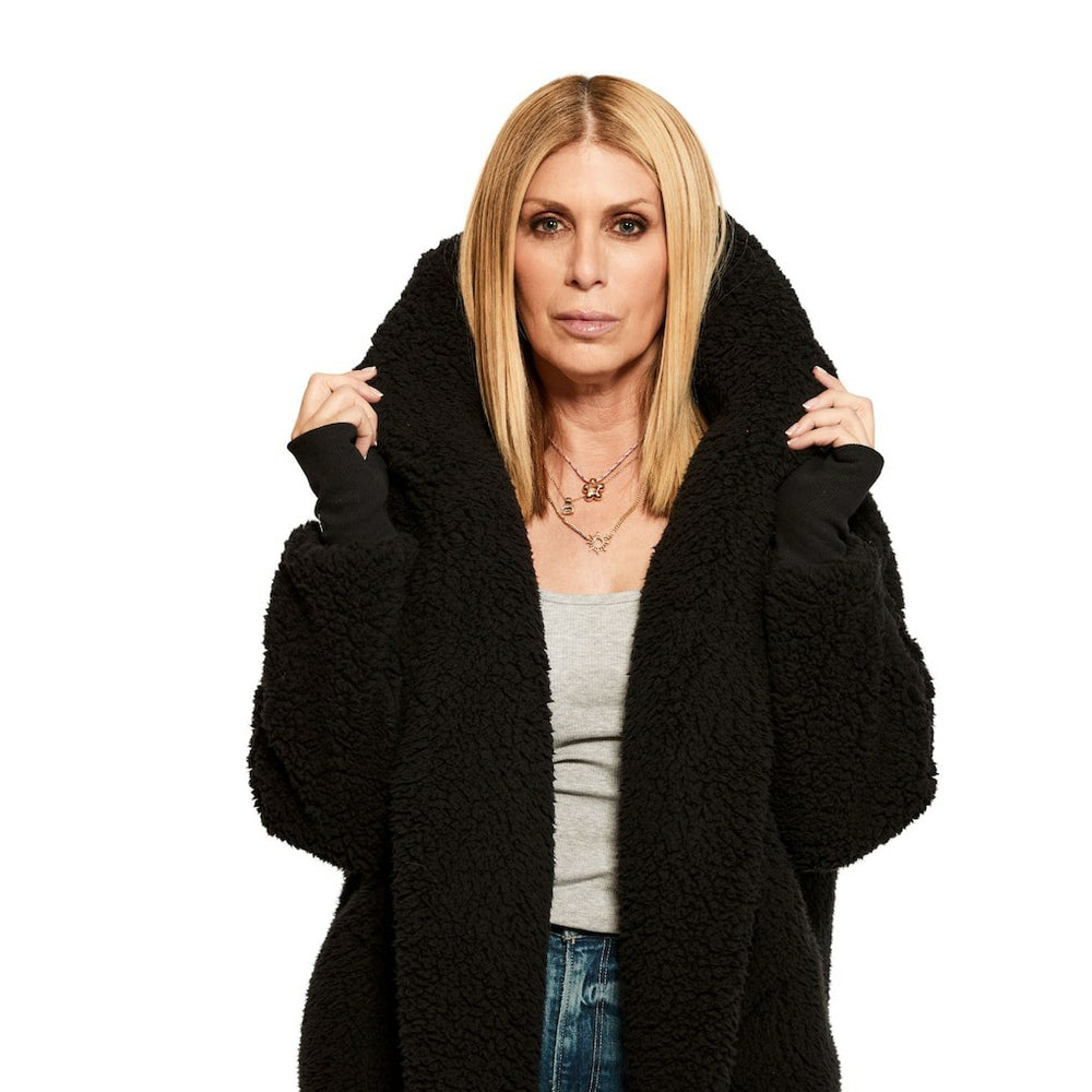 Cincinnati Bengals Jill Martin Women's Oversized Hooded Lounger Black