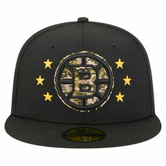 NHL Boston Bruins New Era Military Appreciation Digital Camo Stars 59FIFTY Fitted Hat - Black