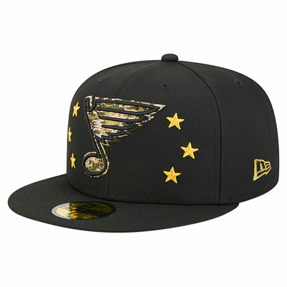 NHL St. Louis Blues New Era Military Appreciation Digital Camo Stars 59FIFTY Fitted Hat - Black