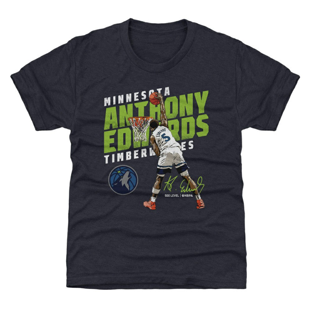 Anthony Edwards Minnesota Timberwolves 500 Level Youth Slant T-Shirt Navy