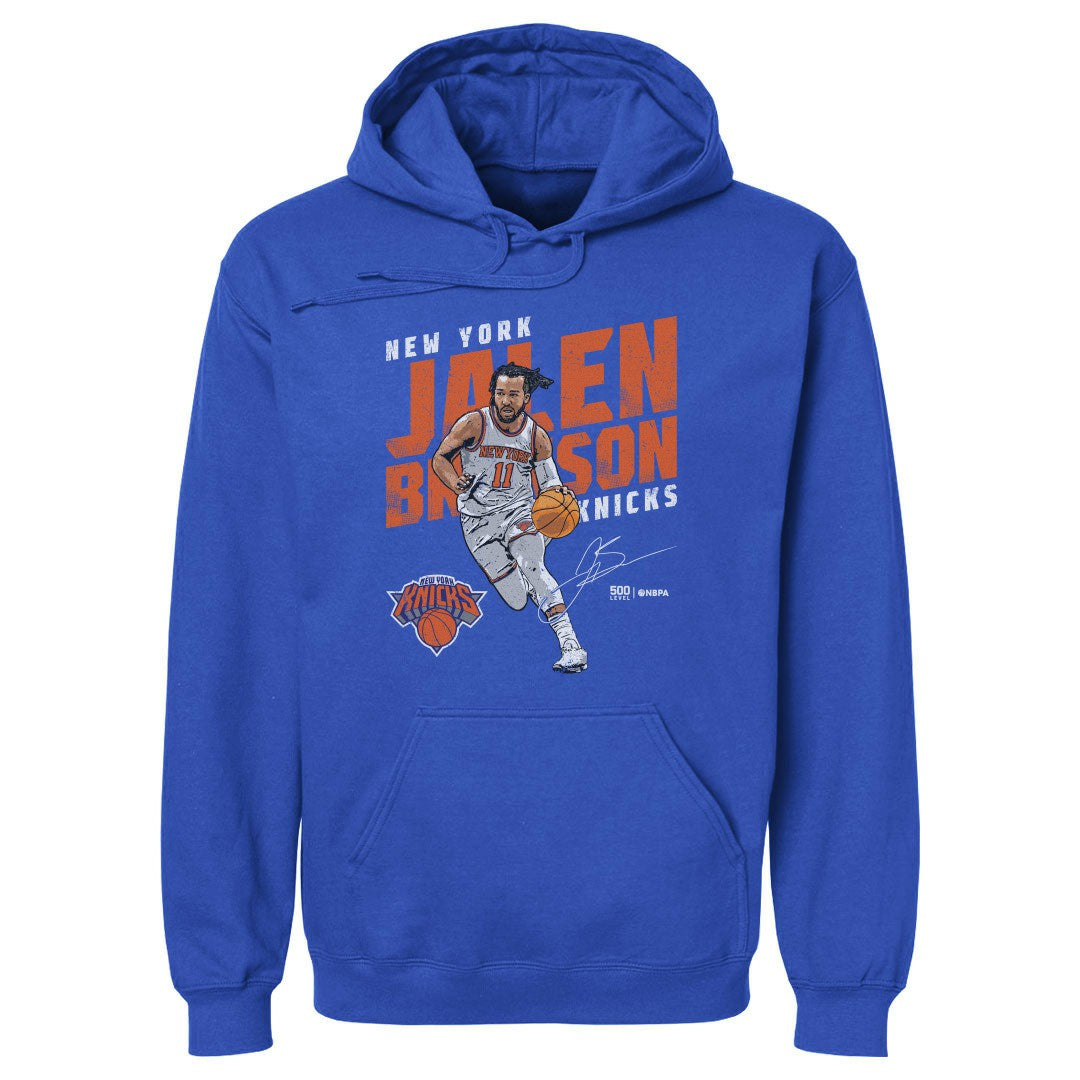 Jalen Brunson New York Knicks 500 Level Slant Pullover Hoodie Blue