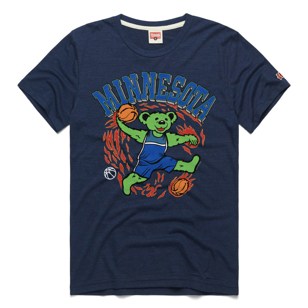 Minnesota Timberwolves Homage Unisex Grateful Dead Tri-Blend T-Shirt Navy