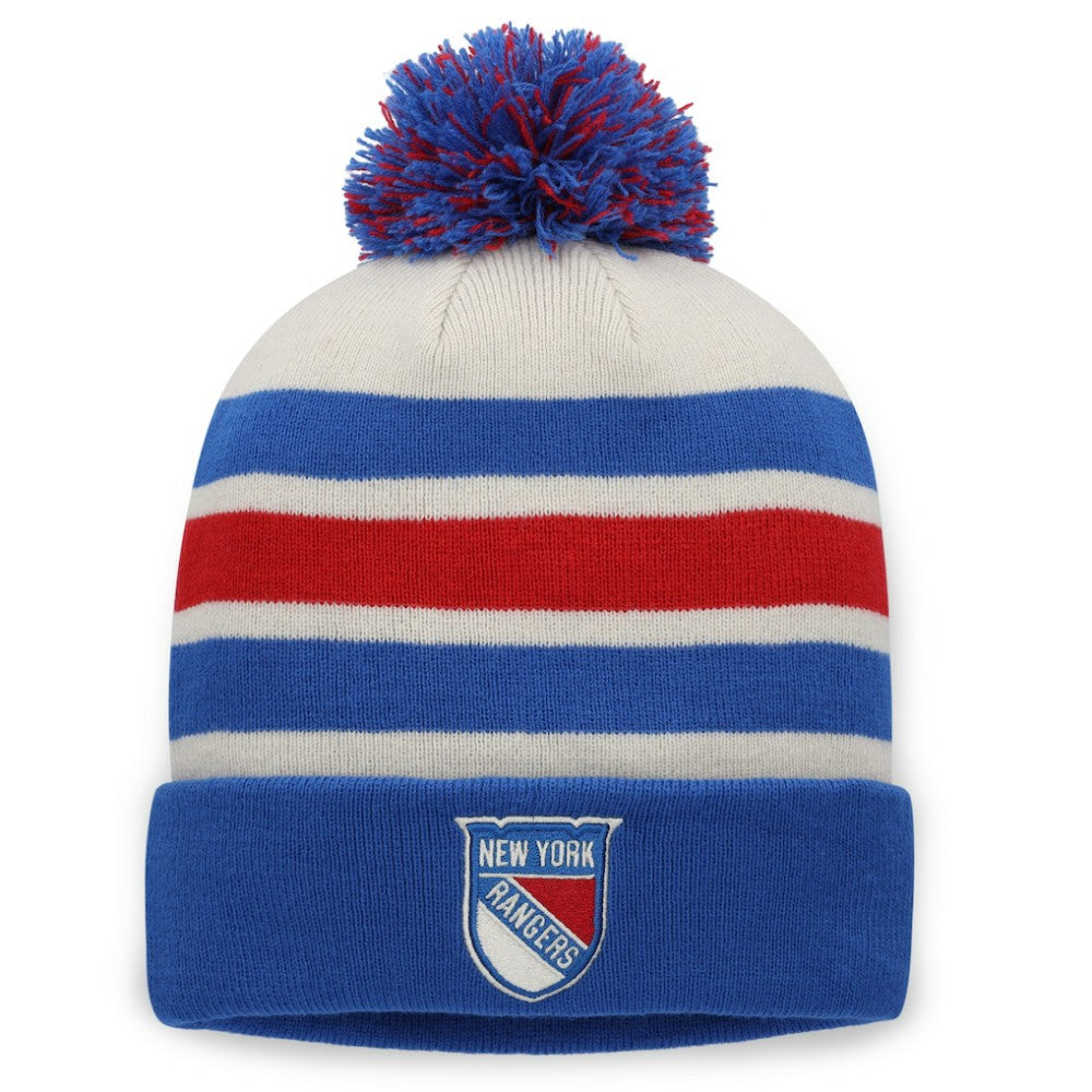 NHL New York Rangers Fanatics 2026 NHL Winter Classic Cuffed Pom Knit Hat - Cream/Blue
