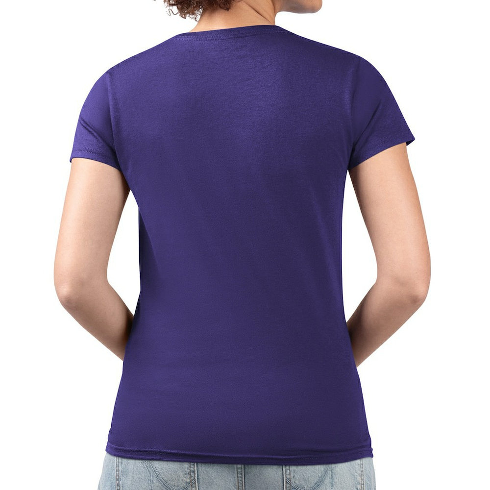 Minnesota Vikings G-III 4Her by Carl Banks Women's Super-Slim Fit Lightweight Pinstripe Circle V-Neck T-Shirt Purple