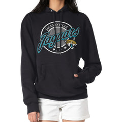 Jacksonville Jaguars G-III 4Her by Carl Banks Women's Pinstripe Circle Fleece Pullover Hoodie Black