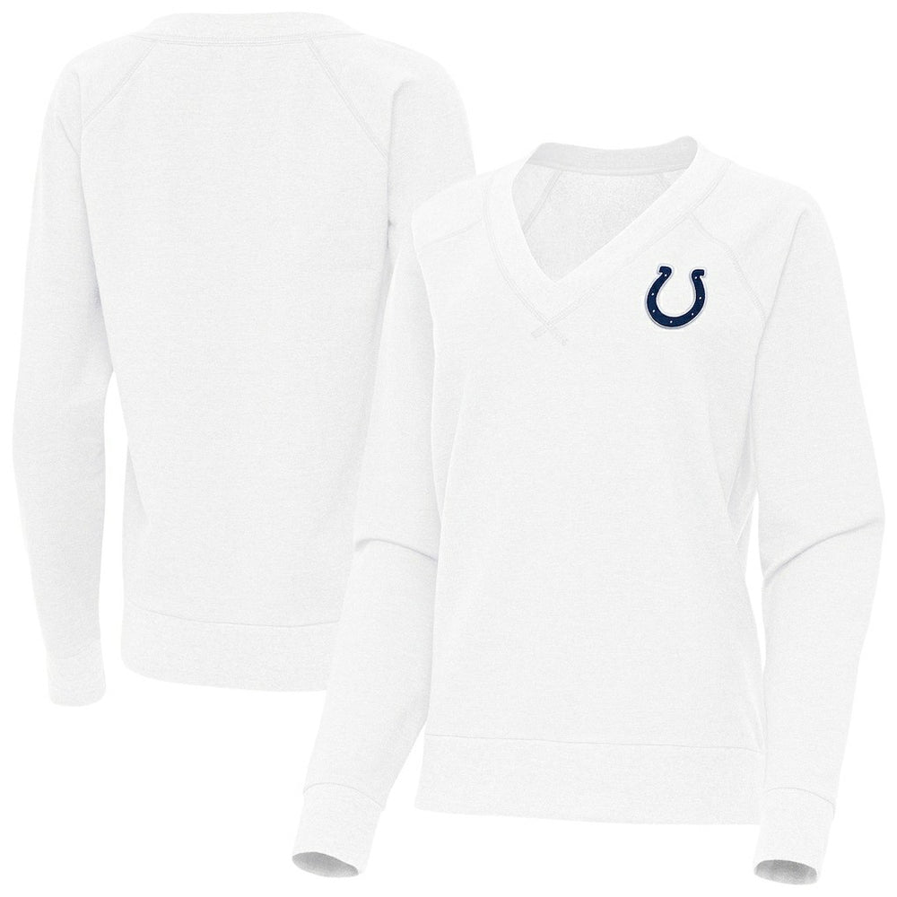 Indianapolis Colts Antigua Women's Varsity Tri-Blend V-Neck Long Sleeve T-Shirt White