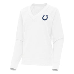 Indianapolis Colts Antigua Women's Varsity Tri-Blend V-Neck Long Sleeve T-Shirt White
