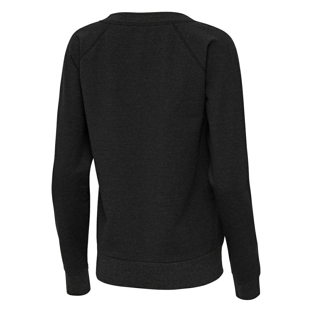 Pittsburgh Steelers Antigua Women's Varsity Tri-Blend V-Neck Long Sleeve T-Shirt Heather Black