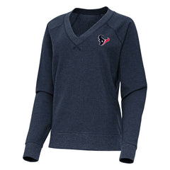 Houston Texans Antigua Women's Varsity Tri-Blend V-Neck Long Sleeve T-Shirt Heather Navy