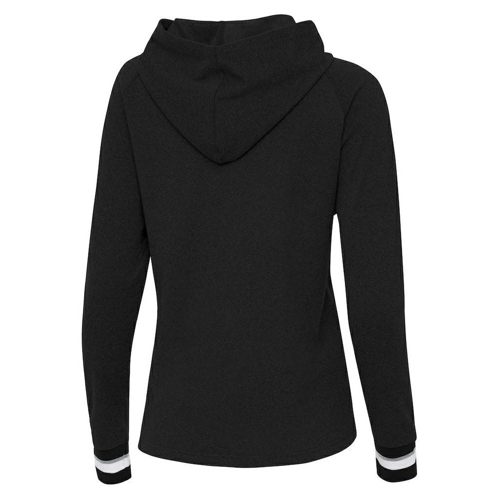 Kansas City Chiefs Antigua Women's Trek Raglan Pullover Hoodie Black