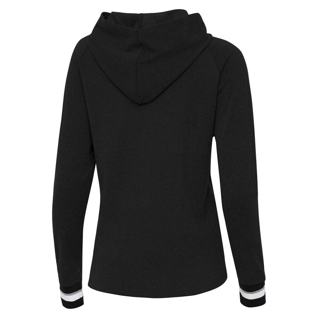 Las Vegas Raiders Antigua Women's Trek Raglan Pullover Hoodie Black